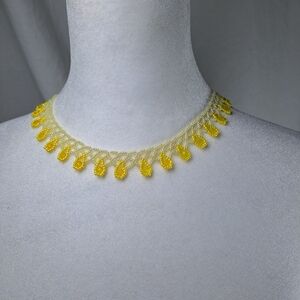 Elegant Yellow Beaded Necklace